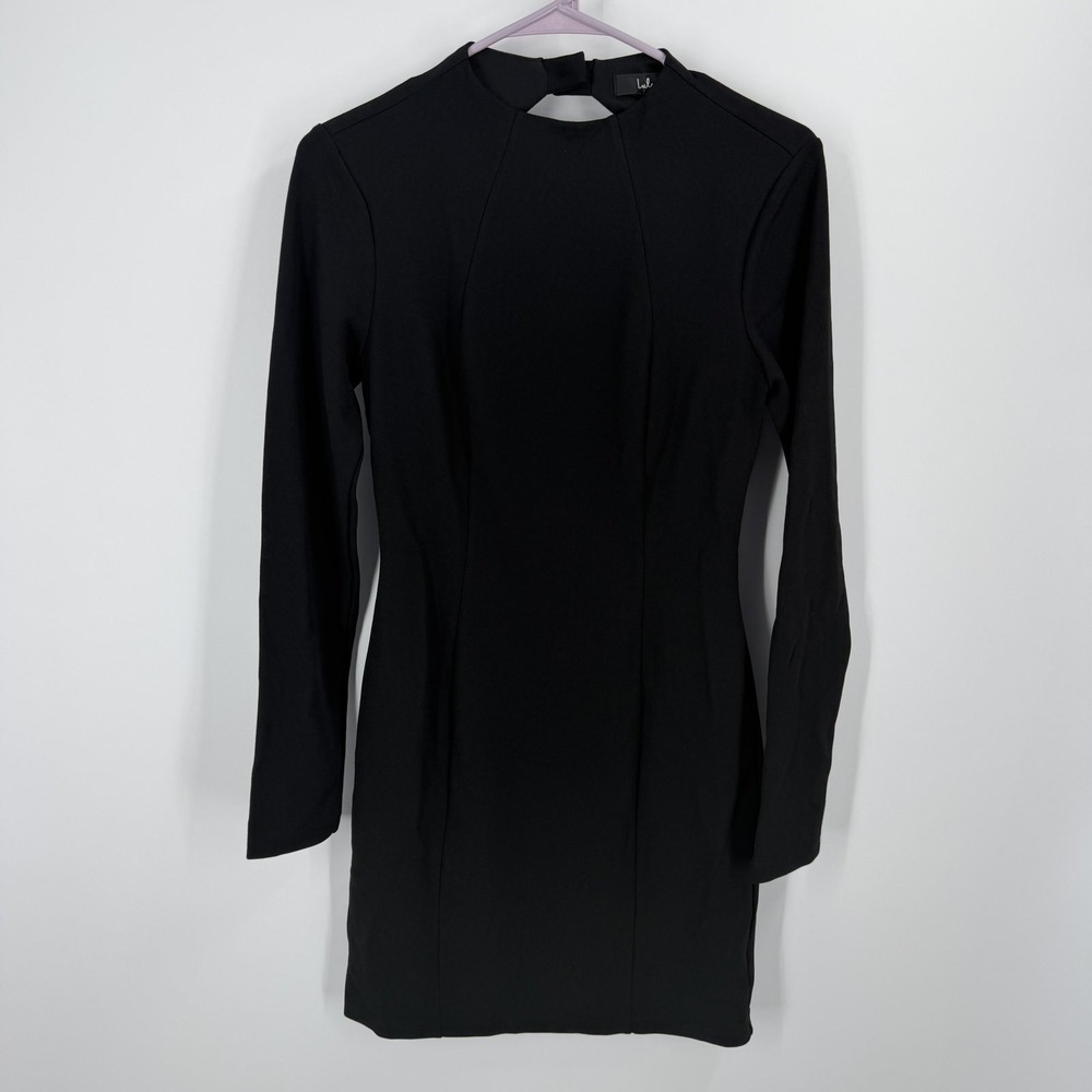 Lulus Backless Little Black Dress Women Small Black Long Sleeve Bodycon Mini